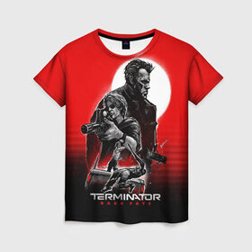 Женская футболка 3D с принтом Terminator: Dark Fate в Курске, 100% полиэфир ( синтетическое хлопкоподобное полотно) | прямой крой, круглый вырез горловины, длина до линии бедер | dark fate | sarah j. connor | t 800 | terminator | восстание машин | киборг | сара коннор | темные судьбы | терминатор