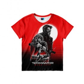 Детская футболка 3D с принтом Terminator: Dark Fate в Курске, 100% гипоаллергенный полиэфир | прямой крой, круглый вырез горловины, длина до линии бедер, чуть спущенное плечо, ткань немного тянется | dark fate | sarah j. connor | t 800 | terminator | восстание машин | киборг | сара коннор | темные судьбы | терминатор
