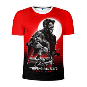 Мужская футболка 3D спортивная с принтом Terminator: Dark Fate в Курске, 100% полиэстер с улучшенными характеристиками | приталенный силуэт, круглая горловина, широкие плечи, сужается к линии бедра | dark fate | sarah j. connor | t 800 | terminator | восстание машин | киборг | сара коннор | темные судьбы | терминатор