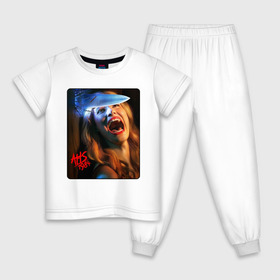 Детская пижама хлопок с принтом American Horror Story в Курске, 100% хлопок |  брюки и футболка прямого кроя, без карманов, на брюках мягкая резинка на поясе и по низу штанин
 | 1984 | ahs | american horror story | американская история ужасов