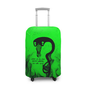 Чехол для чемодана 3D с принтом BILLIE EILISH - GHOUL в Курске, 86% полиэфир, 14% спандекс | двустороннее нанесение принта, прорези для ручек и колес | be | billie | billie eilish | blohsh | ghoul | билли | билли айлиш