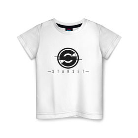 Детская футболка хлопок с принтом Starset Logo Black в Курске, 100% хлопок | круглый вырез горловины, полуприлегающий силуэт, длина до линии бедер | Тематика изображения на принте: logo | rock | starset | лого | рок | старсет