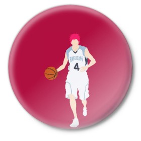 Значок с принтом Seijuurou Akashi в Курске,  металл | круглая форма, металлическая застежка в виде булавки | akashi | basket | basketball | kuroko | kuroko no basket | seijuurou | акаши | баскетбол | куроко | сэйджуро