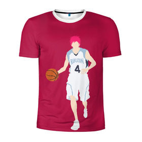 Мужская футболка 3D спортивная с принтом Seijuurou Akashi в Курске, 100% полиэстер с улучшенными характеристиками | приталенный силуэт, круглая горловина, широкие плечи, сужается к линии бедра | akashi | basket | basketball | kuroko | kuroko no basket | seijuurou | акаши | баскетбол | куроко | сэйджуро