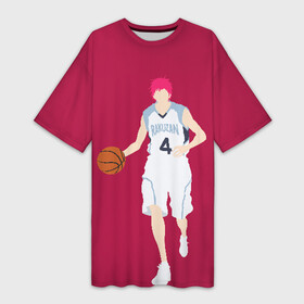 Платье-футболка 3D с принтом Seijuurou Akashi в Курске,  |  | akashi | basket | basketball | kuroko | kuroko no basket | seijuurou | акаши | баскетбол | куроко | сэйджуро