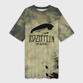 Платье-футболка 3D с принтом Led Zeppelin в Курске,  |  | led | led zep | led zeppelin | ledzep | lz | zoso | группа | джимми пейдж | джон генри бонэм | джон пол джонс | зосо | лед зепелен | лед зеппелин | ледзепелен | ледзеппелин | роберт плант | рок