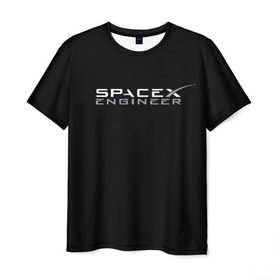 Мужская футболка 3D с принтом SpaceX engineer в Курске, 100% полиэфир | прямой крой, круглый вырез горловины, длина до линии бедер | elon | mars | musk | spascex | астронавт | илон | инженер | космос | маск | ракета