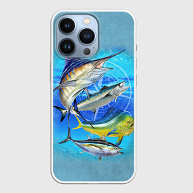 Чехол для iPhone 13 Pro с принтом Marlin and other fish в Курске,  |  | Тематика изображения на принте: рыба | рыбак | рыбалка | снасти | увлечение | улов | хобби