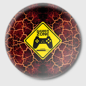 Значок с принтом Gamer Zone 3D в Курске,  металл | круглая форма, металлическая застежка в виде булавки | Тематика изображения на принте: 3d | 3д | csgo | css | game | gamer | minecraft | игра | игрок | игры | ксго | ксс | лава | майнкрафт | опасность | стильно | ярко