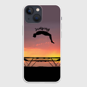 Чехол для iPhone 13 mini с принтом Jumping в Курске,  |  | aerobics | jumping | sport | trampoline | trampoline aerobics | trampoline jumping | trampoline sport | батут | батутисты | батутный спорт | спорт