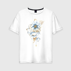 Женская футболка хлопок Oversize с принтом Цветы в Курске, 100% хлопок | свободный крой, круглый ворот, спущенный рукав, длина до линии бедер
 | красота | растение | цветы