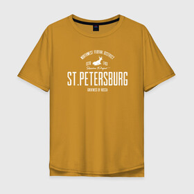 Мужская футболка хлопок Oversize с принтом Питер Iron в Курске, 100% хлопок | свободный крой, круглый ворот, “спинка” длиннее передней части | Тематика изображения на принте: spb | ленинград | питер | санкт петербург | спб | я люблю питер