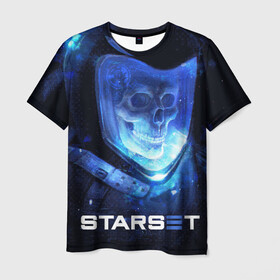 Мужская футболка 3D с принтом Starset в Курске, 100% полиэфир | прямой крой, круглый вырез горловины, длина до линии бедер | Тематика изображения на принте: logo | rock | starset | лого | рок | старсет