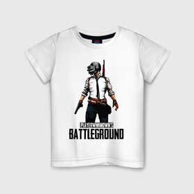 Детская футболка хлопок с принтом PUBG в Курске, 100% хлопок | круглый вырез горловины, полуприлегающий силуэт, длина до линии бедер | battle royal | playerunknowns battlegrounds | pubg | пабг | пубг