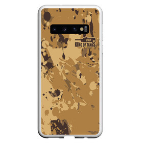 Чехол для Samsung Galaxy S10 с принтом KING OF TANKS в Курске, Силикон | Область печати: задняя сторона чехла, без боковых панелей | Тематика изображения на принте: amx | bat chatillon | blitz | leopard | mmo | t1 | tank | tanks | vod | wg | world | wot | wz | ворлд | гайд | ис 7 | монстры | оф | стальные | т 62 | танк | танки | танкс