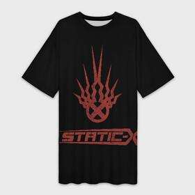 Платье-футболка 3D с принтом Static X в Курске,  |  | 2014 | metal | music | need for speed | nfs | only | r.i.p | rip | rock | static | static x | staticx | the | wayne static | x | метал | музыка | нфс | рок | статик | уэйн статик