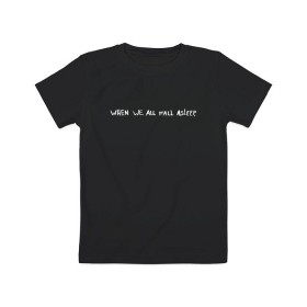 Детская футболка хлопок с принтом BILLIE EILISH (НА СПИНЕ) в Курске, 100% хлопок | круглый вырез горловины, полуприлегающий силуэт, длина до линии бедер | be | billie | billie eilish | blohsh | ghoul | билли | билли айлиш