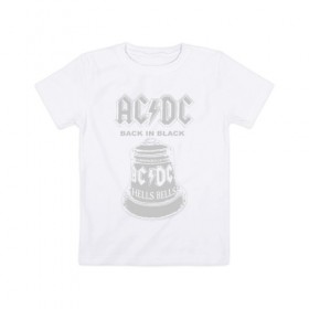 Детская футболка хлопок с принтом AC/DC в Курске, 100% хлопок | круглый вырез горловины, полуприлегающий силуэт, длина до линии бедер | Тематика изображения на принте: ac dc | acdc | acdc ас дс | австралийская | ангус янг | асдс | блюз | группа | крис слэйд | метал | молния | музыка | певцы | рок | рок н ролл | стиви янг | хард | хардрок | эксл роуз