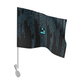 Флаг для автомобиля с принтом ДВОИЧНАЯ СИСТЕМА в Курске, 100% полиэстер | Размер: 30*21 см | hugo weaving | pc | the matrix | код | компьютеры | матрица | матрица 4 | программист | программный код | цифры