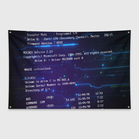 Флаг-баннер с принтом BIOS CODE в Курске, 100% полиэстер | размер 67 х 109 см, плотность ткани — 95 г/м2; по краям флага есть четыре люверса для крепления | hugo weaving | pc | the matrix | код | компьютеры | матрица | матрица 4 | программист | программный код | цифры