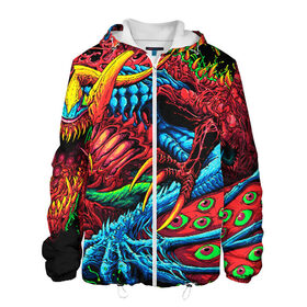 Мужская куртка 3D с принтом CS GO hyper beast skin в Курске, ткань верха — 100% полиэстер, подклад — флис | прямой крой, подол и капюшон оформлены резинкой с фиксаторами, два кармана без застежек по бокам, один большой потайной карман на груди. Карман на груди застегивается на липучку | awp | counter strike | cs go | cs go global offensive | hyper beast | skin cs | team cs | команды cs | скины оружия | скоростной зверь | хайпер бист