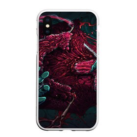 Чехол для iPhone XS Max матовый с принтом CS GO hyper beast skin в Курске, Силикон | Область печати: задняя сторона чехла, без боковых панелей | awp | counter strike | cs go | cs go global offensive | hyper beast | skin cs | team cs | команды cs | скины оружия | скоростной зверь | хайпер бист