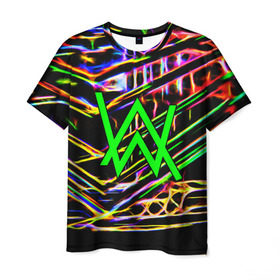Мужская футболка 3D с принтом ALAN WALKER DJ в Курске, 100% полиэфир | прямой крой, круглый вырез горловины, длина до линии бедер | alan walker | aw | electro | electro music | music | алан уокер | музыка | музыкант | электро | электронная музыка