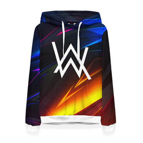 Женская толстовка 3D с принтом ALAN WALKER STRIPES в Курске, 100% полиэстер  | двухслойный капюшон со шнурком для регулировки, мягкие манжеты на рукавах и по низу толстовки, спереди карман-кенгуру с мягким внутренним слоем. | alan walker | aw | electro | electro music | music | алан уокер | музыка | музыкант | электро | электронная музыка