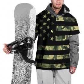 Накидка на куртку 3D с принтом American Flag Camo в Курске, 100% полиэстер |  | eagle | states | united | usa | армейские | армия | камуфляж | орел | служба | снайпер | соединенных | солдат | сша | форма | штатов