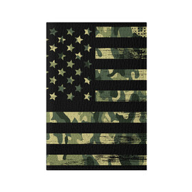 Обложка для паспорта матовая кожа с принтом American Flag Camo в Курске, натуральная матовая кожа | размер 19,3 х 13,7 см; прозрачные пластиковые крепления | eagle | states | united | usa | армейские | армия | камуфляж | орел | служба | снайпер | соединенных | солдат | сша | форма | штатов
