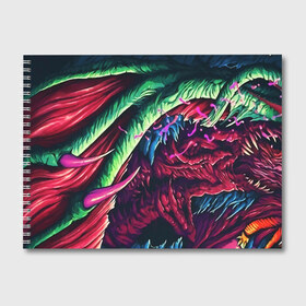 Альбом для рисования с принтом HYPER BEAST в Курске, 100% бумага
 | матовая бумага, плотность 200 мг. | awp | counter strike | cs go | cs go global offensive | hyper beast | skin cs | team cs | команды cs | скины оружия | скоростной зверь | хайпер бист