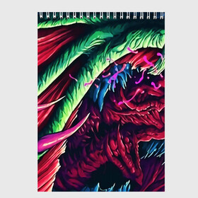 Скетчбук с принтом HYPER BEAST в Курске, 100% бумага
 | 48 листов, плотность листов — 100 г/м2, плотность картонной обложки — 250 г/м2. Листы скреплены сверху удобной пружинной спиралью | awp | counter strike | cs go | cs go global offensive | hyper beast | skin cs | team cs | команды cs | скины оружия | скоростной зверь | хайпер бист