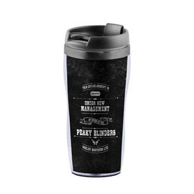 Термокружка-непроливайка с принтом Острые козырьки в Курске, внутренняя часть — пищевой пластик, наружная часть — прозрачный пластик, между ними — полиграфическая вставка с рисунком | объем — 350 мл, герметичная крышка | Тематика изображения на принте: gin | peaky blinders | shelby | the garrison | альфи соломонс | артур | братья | гаррисон | грейс берджесс | джин | джон | мафия | острые козырьки | сериал | томас | финн | шелби