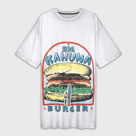 Платье-футболка 3D с принтом Big Kahuna Burger в Курске,  |  | big kahuna | burger | kahuna | pulp fiction | голливуд | кино | криминальное чтиво