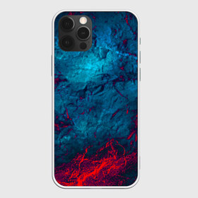 Чехол для iPhone 12 Pro Max с принтом Blue & Red в Курске, Силикон |  | black | blood | metal | red | texture | абстракция | камень | краски | красная | красно черное | кровь | лава | метал | текстура | черная