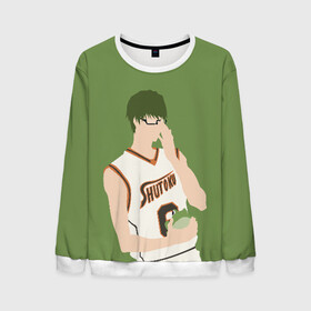 Мужской свитшот 3D с принтом Shintarou Midorima в Курске, 100% полиэстер с мягким внутренним слоем | круглый вырез горловины, мягкая резинка на манжетах и поясе, свободная посадка по фигуре | basket | basketball | kuroko | kuroko no basket | midorima | shintarou | баскетбол | куроко | мидорима | шинтаро