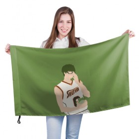 Флаг 3D с принтом Shintarou Midorima в Курске, 100% полиэстер | плотность ткани — 95 г/м2, размер — 67 х 109 см. Принт наносится с одной стороны | basket | basketball | kuroko | kuroko no basket | midorima | shintarou | баскетбол | куроко | мидорима | шинтаро