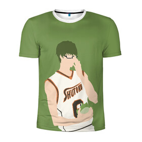 Мужская футболка 3D спортивная с принтом Shintarou Midorima в Курске, 100% полиэстер с улучшенными характеристиками | приталенный силуэт, круглая горловина, широкие плечи, сужается к линии бедра | basket | basketball | kuroko | kuroko no basket | midorima | shintarou | баскетбол | куроко | мидорима | шинтаро