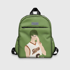 Детский рюкзак 3D с принтом Shintarou Midorima в Курске, 100% полиэстер | лямки с регулируемой длиной, сверху петелька, чтобы рюкзак можно было повесить на вешалку. Основное отделение закрывается на молнию, как и внешний карман. Внутри дополнительный карман. По бокам два дополнительных кармашка | Тематика изображения на принте: basket | basketball | kuroko | kuroko no basket | midorima | shintarou | баскетбол | куроко | мидорима | шинтаро