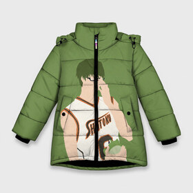 Зимняя куртка для девочек 3D с принтом Shintarou Midorima в Курске, ткань верха — 100% полиэстер; подклад — 100% полиэстер, утеплитель — 100% полиэстер. | длина ниже бедра, удлиненная спинка, воротник стойка и отстегивающийся капюшон. Есть боковые карманы с листочкой на кнопках, утяжки по низу изделия и внутренний карман на молнии. 

Предусмотрены светоотражающий принт на спинке, радужный светоотражающий элемент на пуллере молнии и на резинке для утяжки. | basket | basketball | kuroko | kuroko no basket | midorima | shintarou | баскетбол | куроко | мидорима | шинтаро
