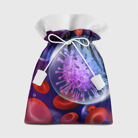 Подарочный 3D мешок с принтом Лейкоциты и клетка в Курске, 100% полиэстер | Размер: 29*39 см | Тематика изображения на принте: вены | внутренности | кровь | лейкоциты | медицина | операция | разрез | сердце | строение человека | ужас | ужасы | частицы