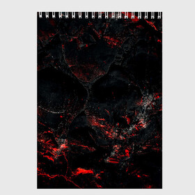 Скетчбук с принтом Red and Black в Курске, 100% бумага
 | 48 листов, плотность листов — 100 г/м2, плотность картонной обложки — 250 г/м2. Листы скреплены сверху удобной пружинной спиралью | black | blood | metal | red | texture | абстракция | камень | краски | красная | красно черное | кровь | лава | метал | текстура | черная