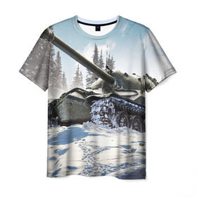 Мужская футболка 3D с принтом танк в Курске, 100% полиэфир | прямой крой, круглый вырез горловины, длина до линии бедер | game | tank | war | боевой танк | война | выстрел | дым | игра | искры | огонь | пламя | танк | танкист | техника