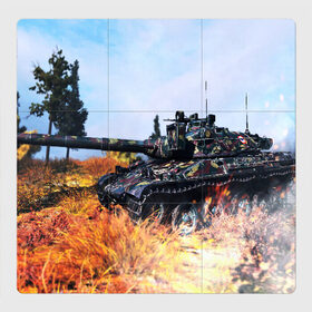 Магнитный плакат 3Х3 с принтом танк в Курске, Полимерный материал с магнитным слоем | 9 деталей размером 9*9 см | game | tank | war | боевой танк | война | выстрел | дым | игра | искры | огонь | пламя | танк | танкист | техника