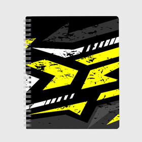 Тетрадь с принтом Black Yellow в Курске, 100% бумага | 48 листов, плотность листов — 60 г/м2, плотность картонной обложки — 250 г/м2. Листы скреплены сбоку удобной пружинной спиралью. Уголки страниц и обложки скругленные. Цвет линий — светло-серый
 | texture | абстракция | граффити | краски | линии | текстура | уличный стиль | яркая