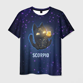 Мужская футболка 3D с принтом Скорпион в Курске, 100% полиэфир | прямой крой, круглый вырез горловины, длина до линии бедер | вселенная | гороскоп | знаки зодиака | зодиак | космос | медитация | планеты