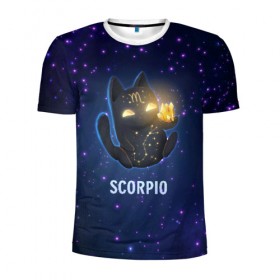 Мужская футболка 3D спортивная с принтом Скорпион в Курске, 100% полиэстер с улучшенными характеристиками | приталенный силуэт, круглая горловина, широкие плечи, сужается к линии бедра | вселенная | гороскоп | знаки зодиака | зодиак | космос | медитация | планеты