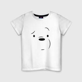 Детская футболка хлопок с принтом Белый мишка в Курске, 100% хлопок | круглый вырез горловины, полуприлегающий силуэт, длина до линии бедер | we bare bears | белый | вся правда о медведях | гриз | гризз | гризли | медведь | мы обычные медведи | пан пан | панда | три обычных медведя