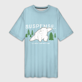Платье-футболка 3D с принтом Белому не нравится неизвестное в Курске,  |  | we bare bears | белый | вся правда о медведях | гриз | гризз | гризли | медведь | мы обычные медведи | пан пан | панда | три обычных медведя