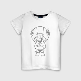Детская футболка хлопок с принтом LEON (раскраска) в Курске, 100% хлопок | круглый вырез горловины, полуприлегающий силуэт, длина до линии бедер | 